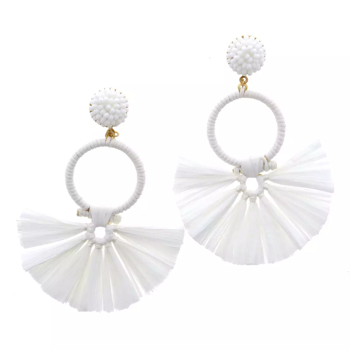 White Fan Earring