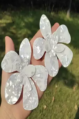 White Flower Earring