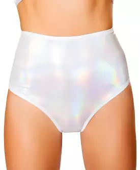 White Iridescent High Waisted Shorts Ravewear