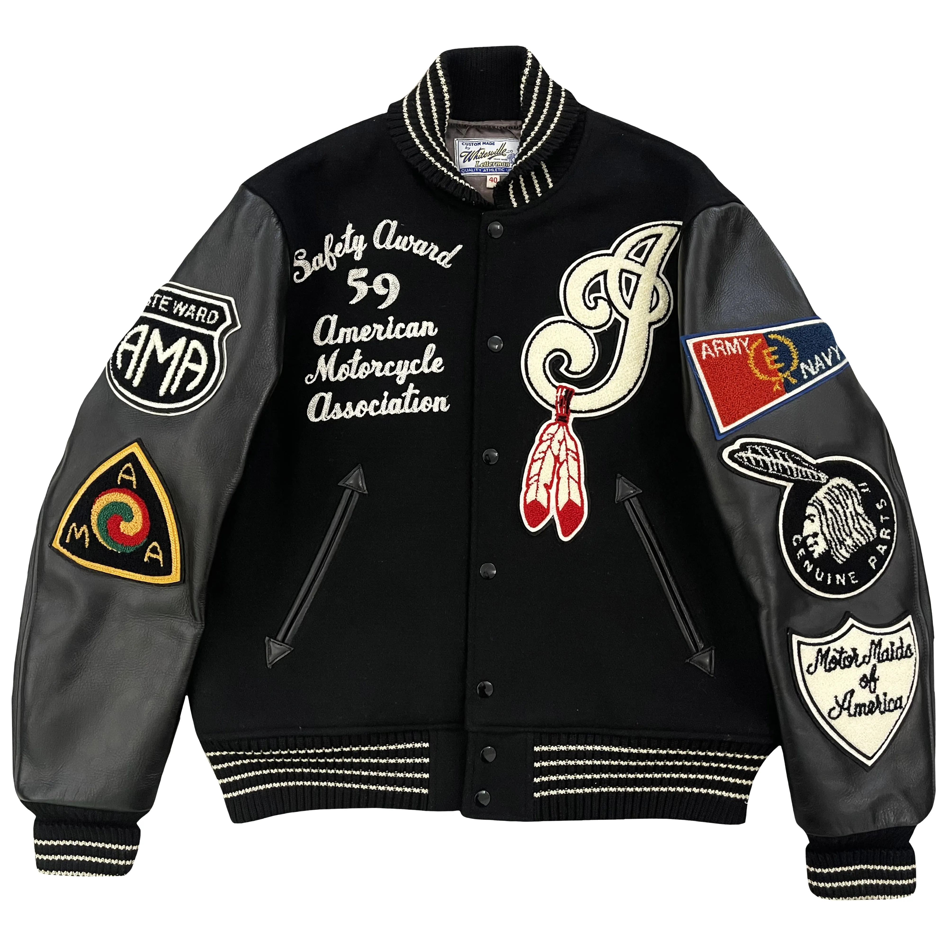 Whitesville Indian Motorcycle Varsity Jacket - L