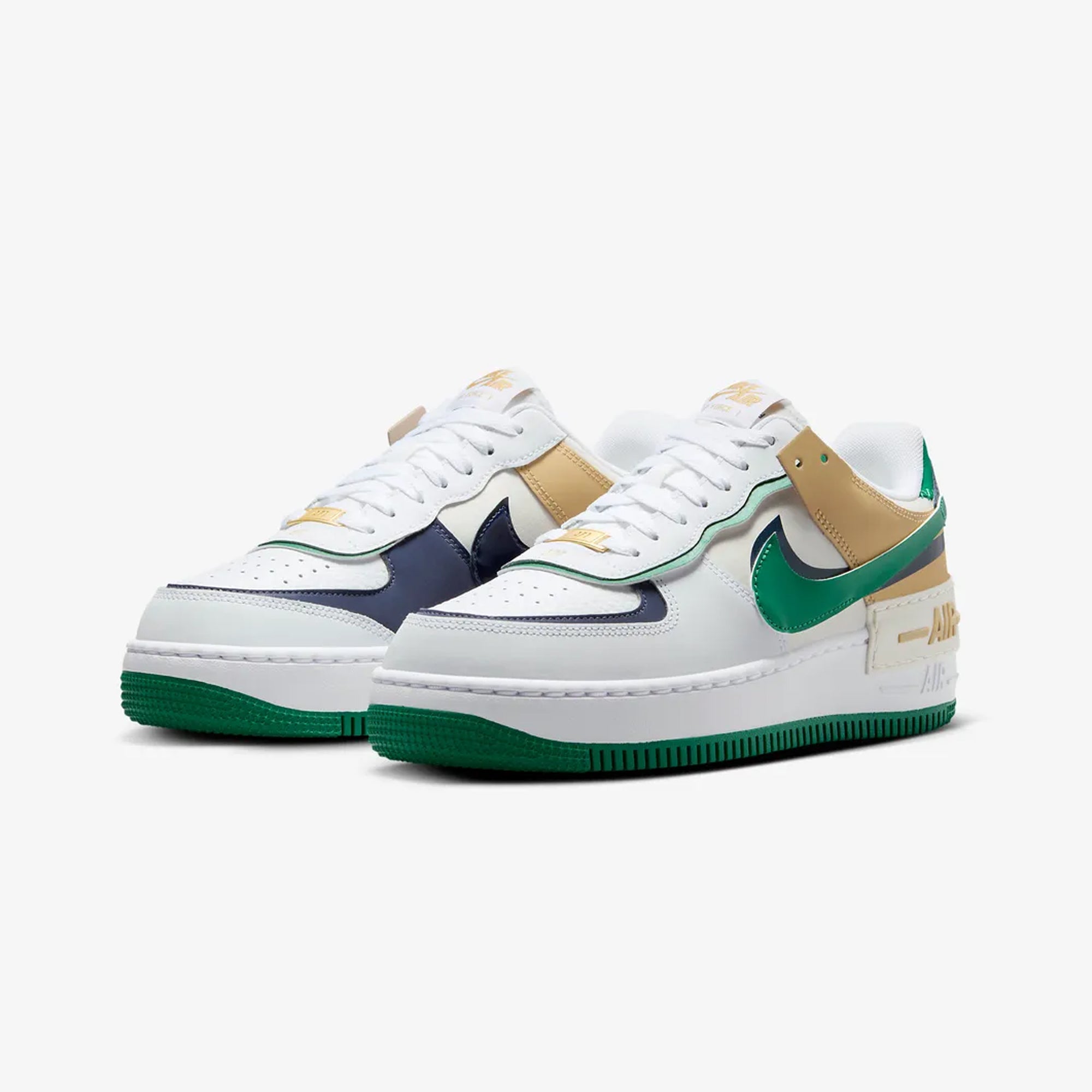 WMN'S AIR FORCE 1 SHADOW 'WHITE/MIDNIGHT NAVY-MALACHITE-SESAME'