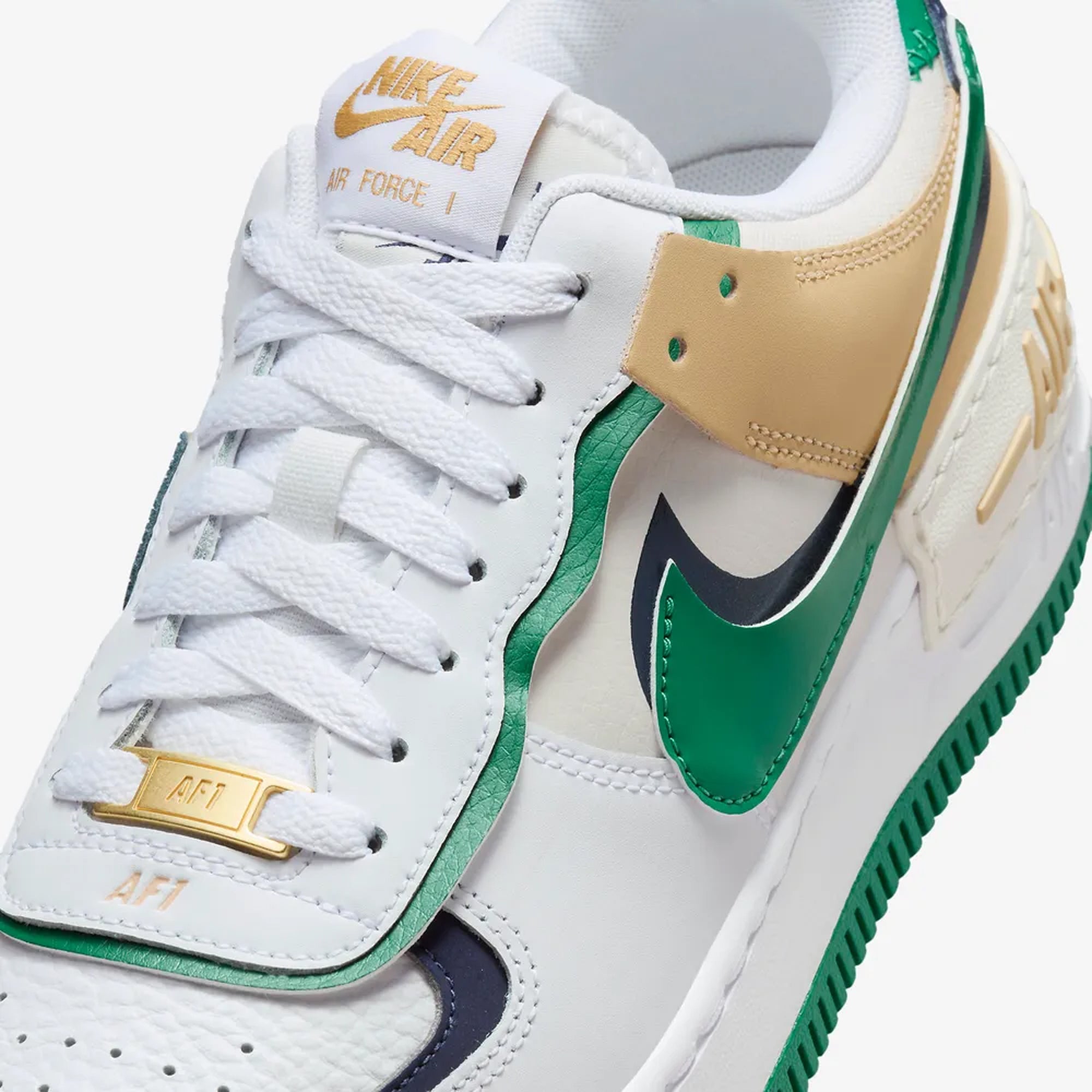 WMN'S AIR FORCE 1 SHADOW 'WHITE/MIDNIGHT NAVY-MALACHITE-SESAME'