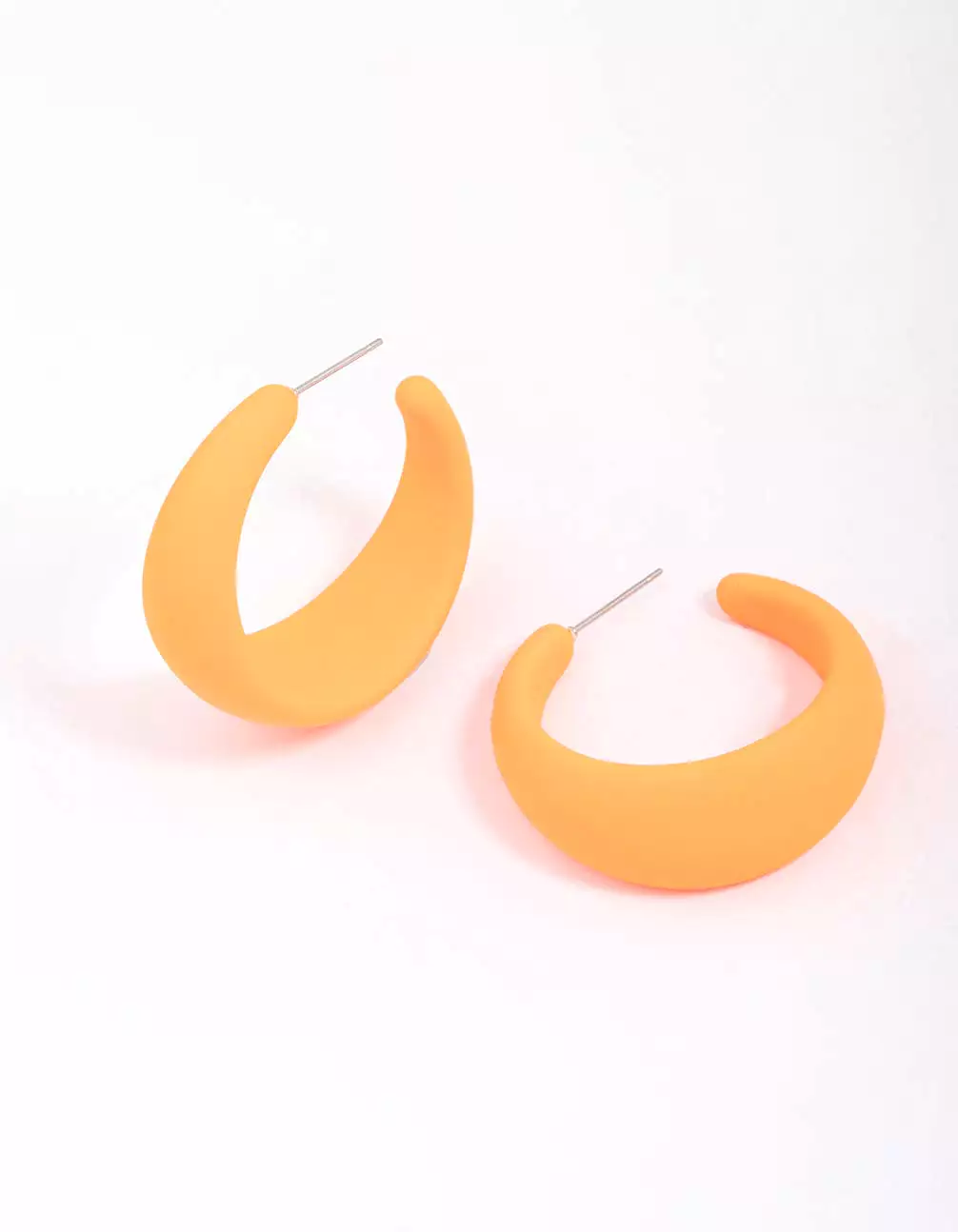 Yellow Rubber Wide Hoop Earrings